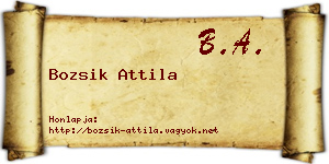 Bozsik Attila névjegykártya